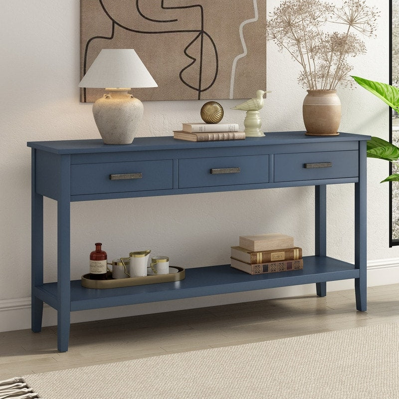 3-Drawer Console Table for Entryway, Narrow Sofa